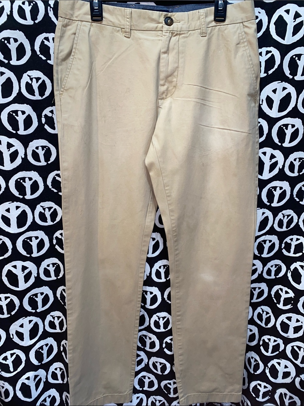 MEN TOMMY HILFIGER TAILORED FIT COTTON TAN CHINO PANTS SZ 32/34